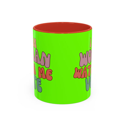 I Am Woman Watch Me Vote Light Green Accent Mug by theGreenDragonTavern.shop