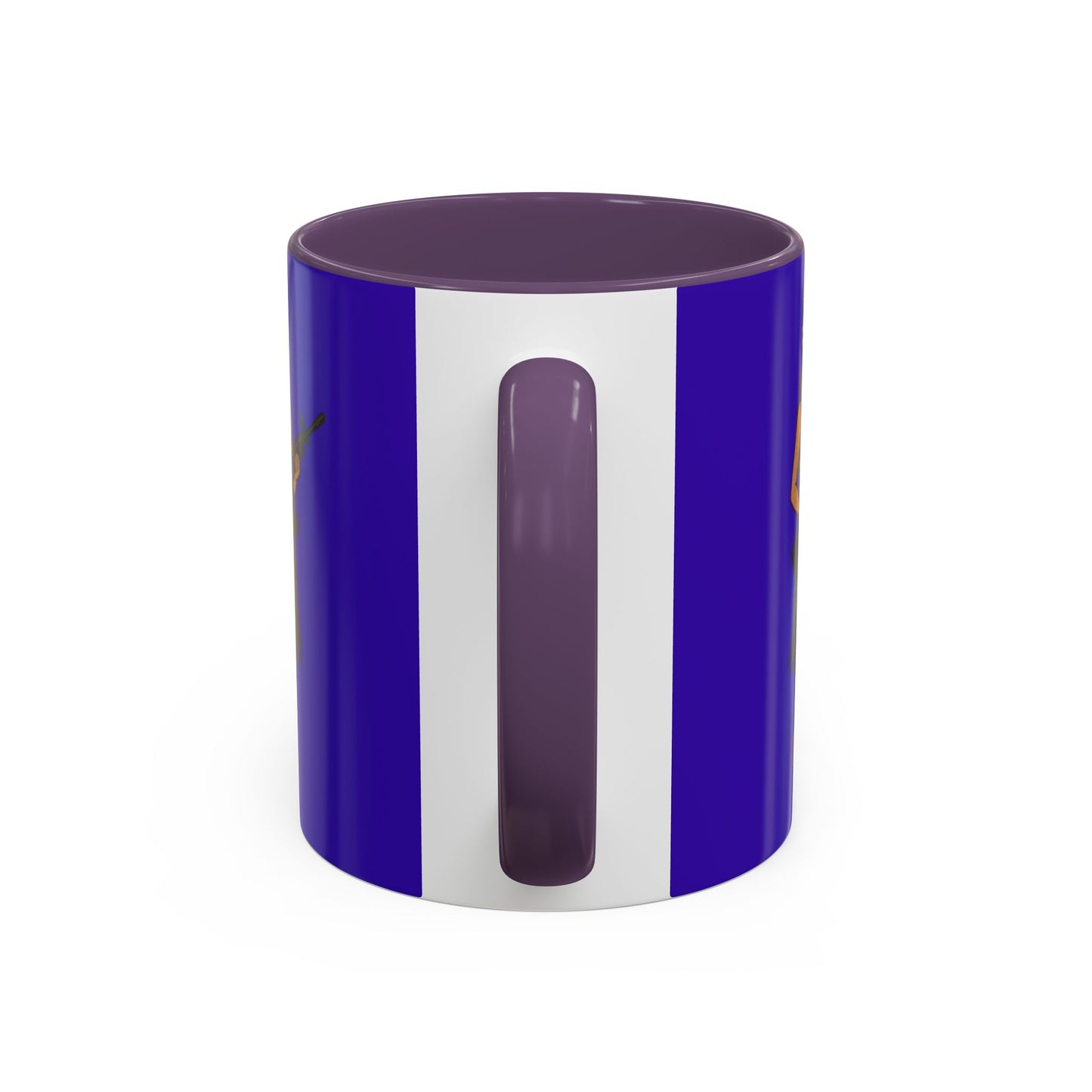 Hula Girl Packin' Heat Dark Purple Accent Mug by theGreenDragonTavern.shop