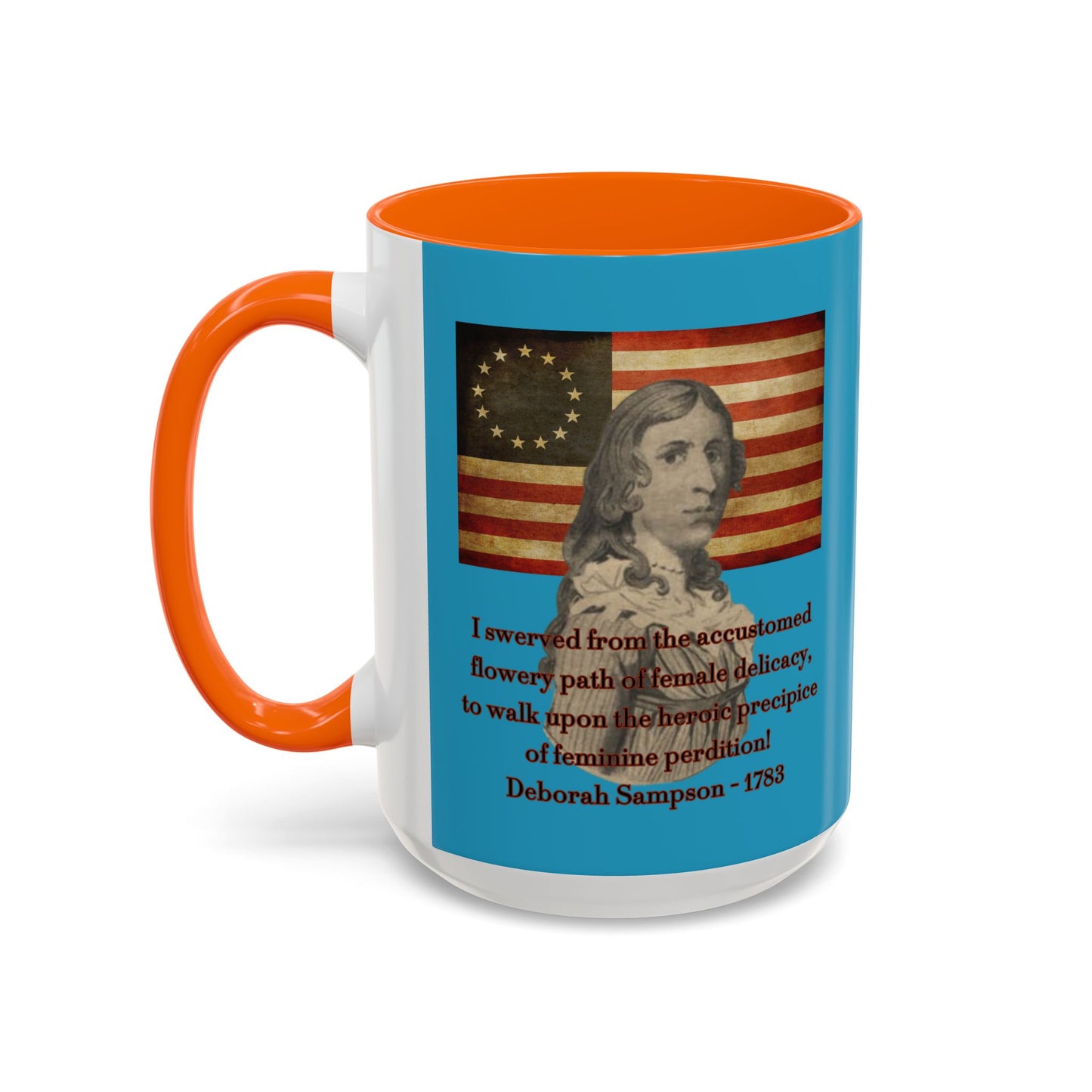 Deborah Sampson, America's Mulan Turquoise Accent Mug by theGreenDragonTavern.shop