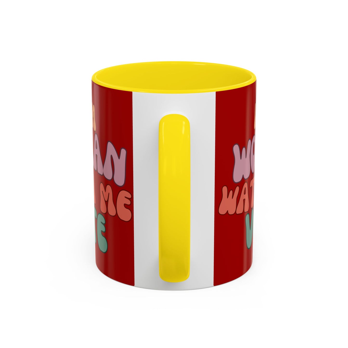 I Am Woman Watch Me Vote Red Accent Mug by theGreenDragonTavern.shop