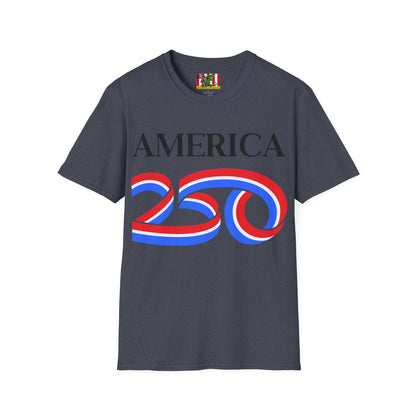 America 250 Black font, Dark colors, Unisex T-Shirt by theGreenDragonTavern.shop