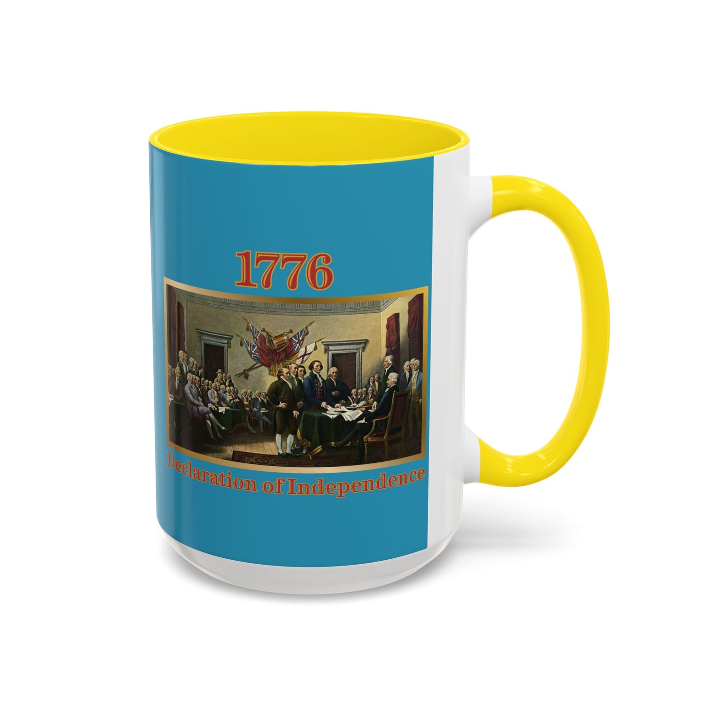 Declaration of Independence Turquoise Accent Mug by theGreenDragonTavern.shop