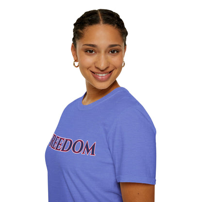 Freedom, Blue font, Light colors Unisex T-Shirt by theGreenDragonTavern.shop