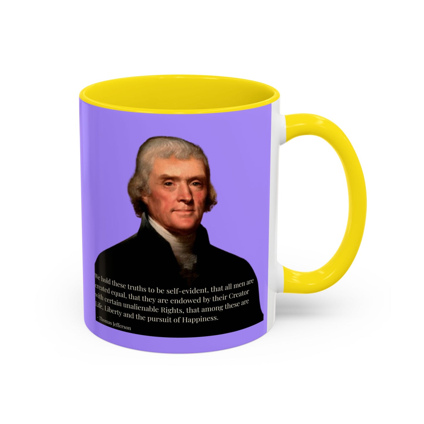 We hold these truths to be self-evident Light Purple Accent Mug by theGreenDragonTavern.shop
