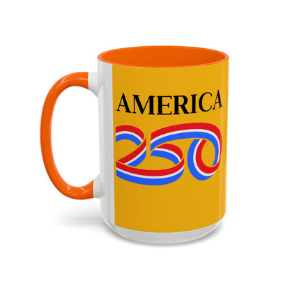 America 250 Yellow Accent Mug by theGreenDragonTavern.shop