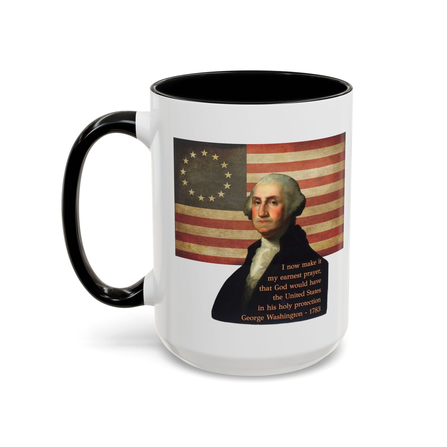 Washington's Earnest Prayer White Accent Mug by theGreenDragonTavern.shop