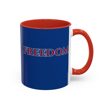 Freedom, Dark Blue Accent Mug by theGreenDragonTavern.shop