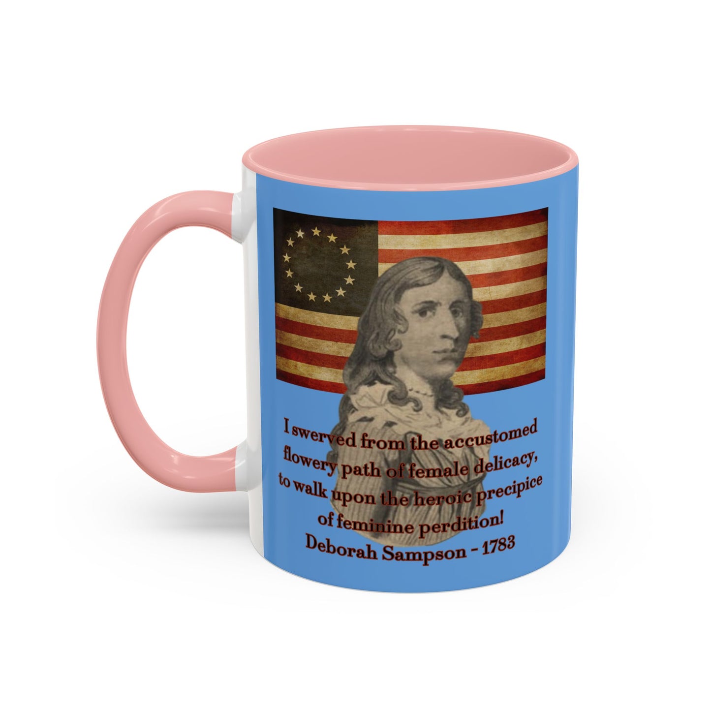Deborah Sampson, America's Mulan Light Blue Accent Mug by theGreenDragonTavern.shop