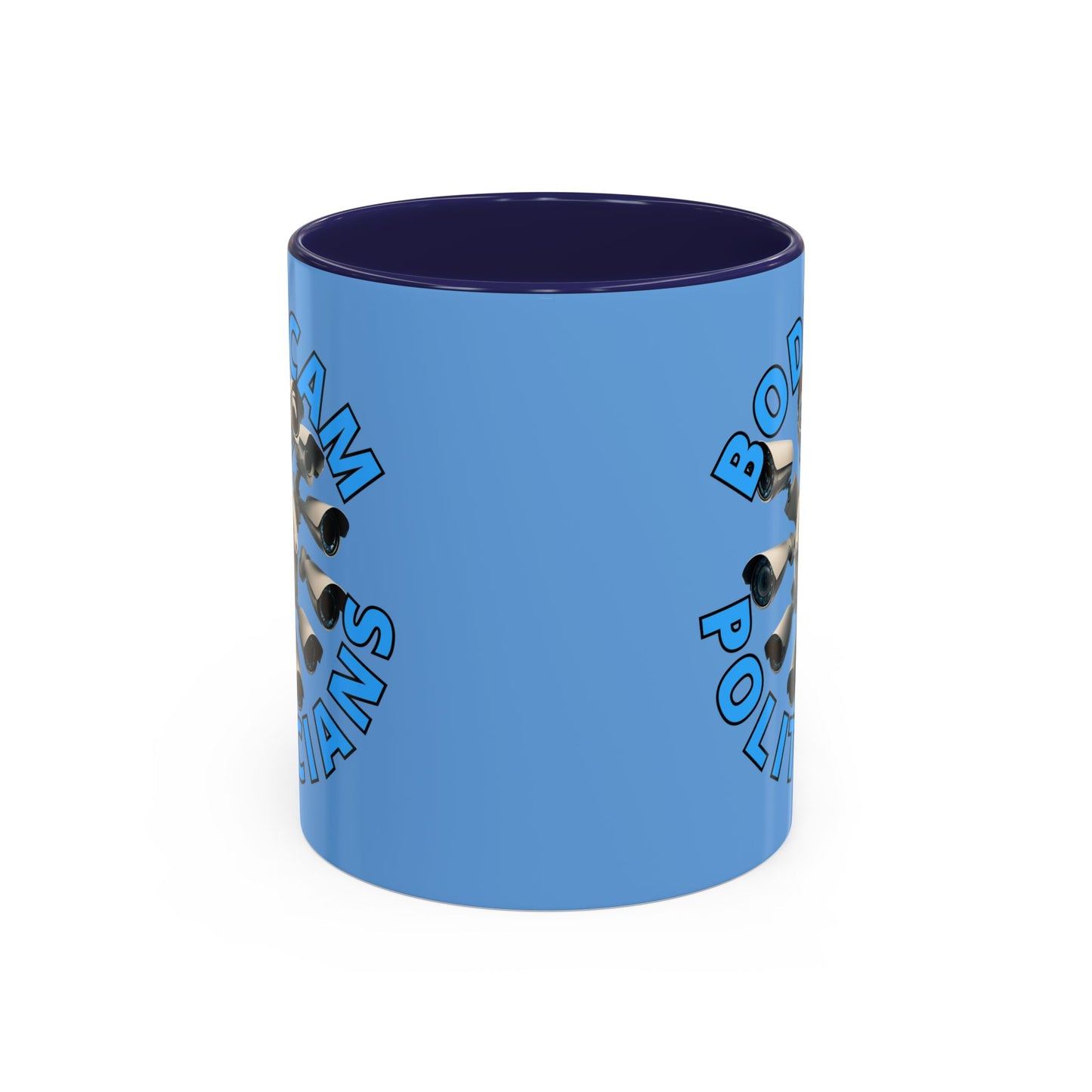Bodycam the Politicians Cameras Blue Accent Mug by theGreenDragonTavern.shop