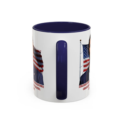 Charlie Kirk, Healthy Debate White Accent Mug by theGreenDragonTavern.shop