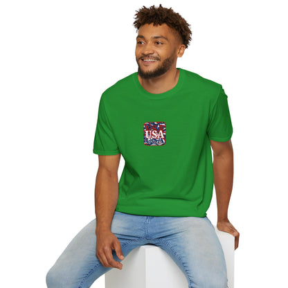 2-sided, Red WHITE and Blue USA Patriot Dark colors Unisex T-Shirt by theGreenDragonTavern.shop