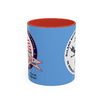 DNASM 2-sided, Founding & Student Art w/WhiteBG Light Blue Accent Mug by theGreenDragonTavern.shop