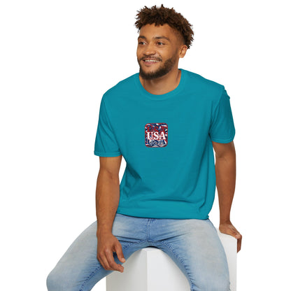 2-sided, Red WHITE and Blue USA Patriot Dark colors Unisex T-Shirt by theGreenDragonTavern.shop