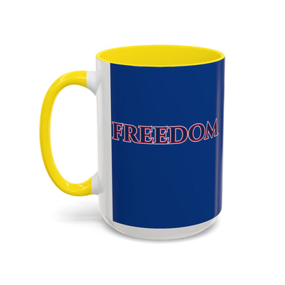 Freedom, Dark Blue Accent Mug by theGreenDragonTavern.shop