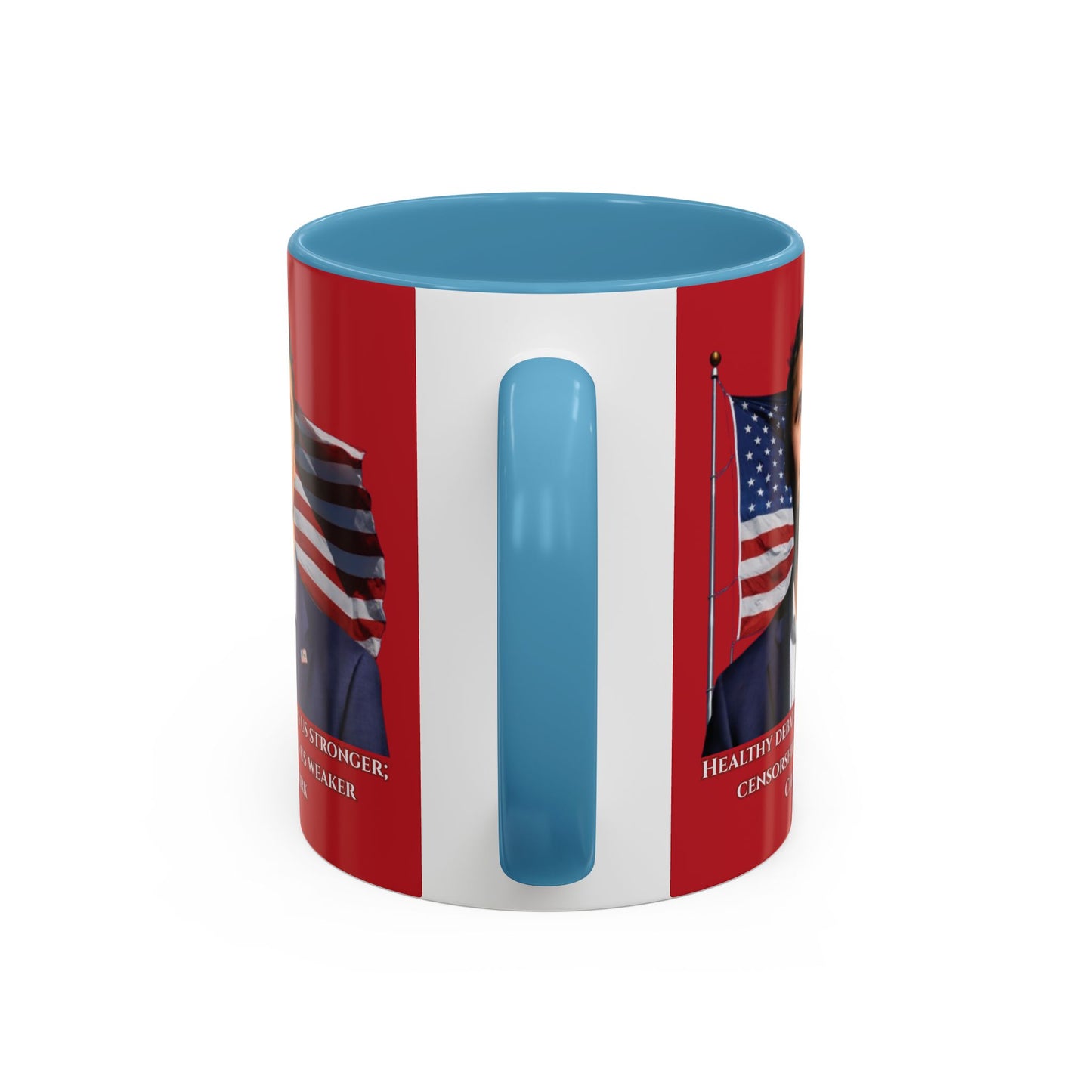 Charlie Kirk, Healthy Debate Red Accent Mug by theGreenDragonTavern.shop