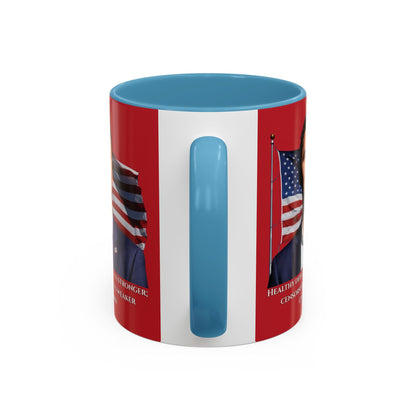 Charlie Kirk, Healthy Debate Red Accent Mug by theGreenDragonTavern.shop