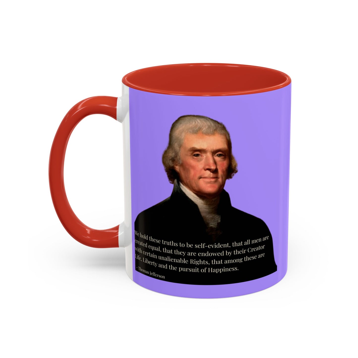We hold these truths to be self-evident Light Purple Accent Mug by theGreenDragonTavern.shop