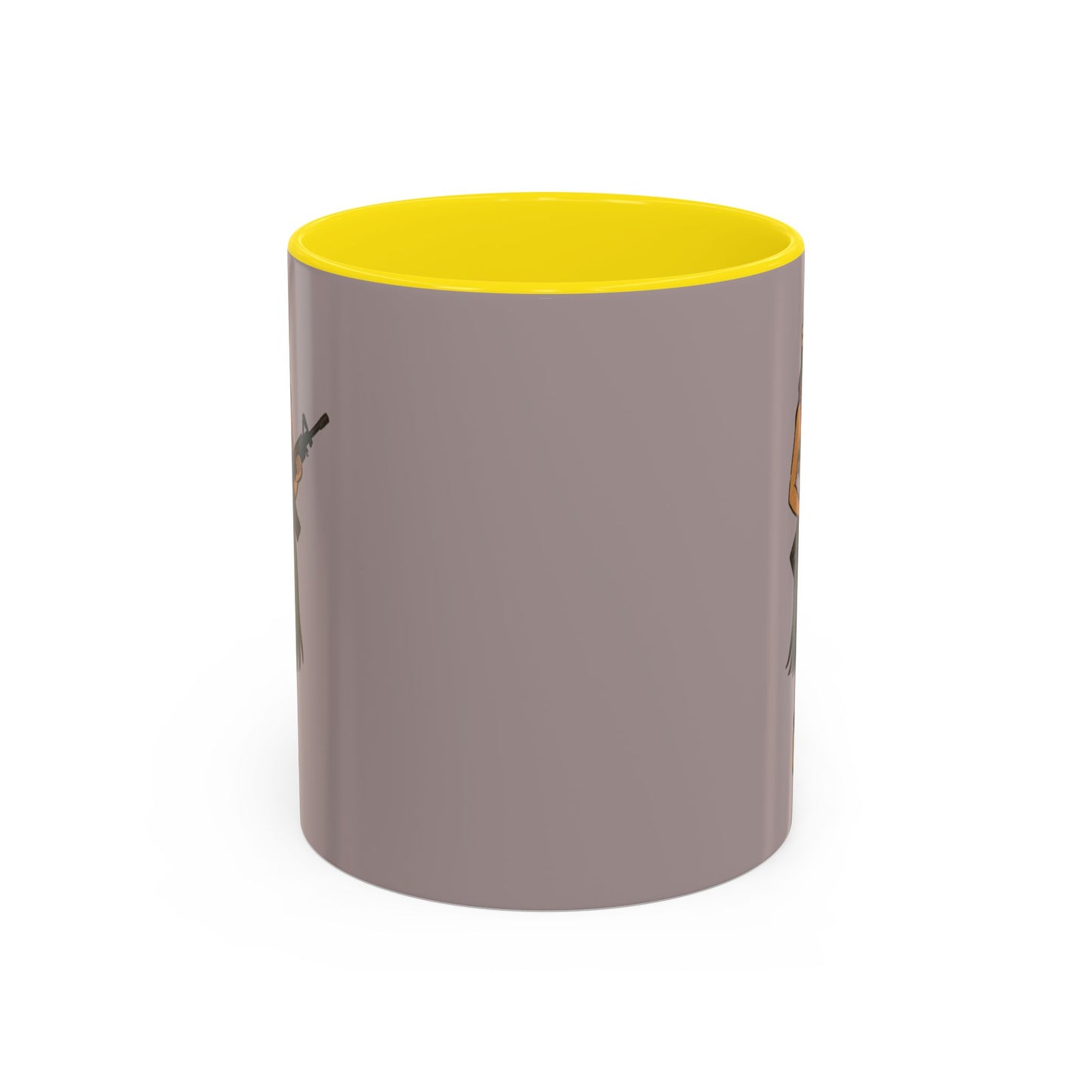 Hula Girl Packin' Heat Grey Accent Mug by theGreenDragonTavern.shop
