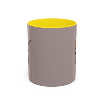 Hula Girl Packin' Heat Grey Accent Mug by theGreenDragonTavern.shop