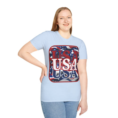 Red WHITE and Blue USA Patriot Light colors Unisex T-Shirt by theGreenDragonTavern.shop
