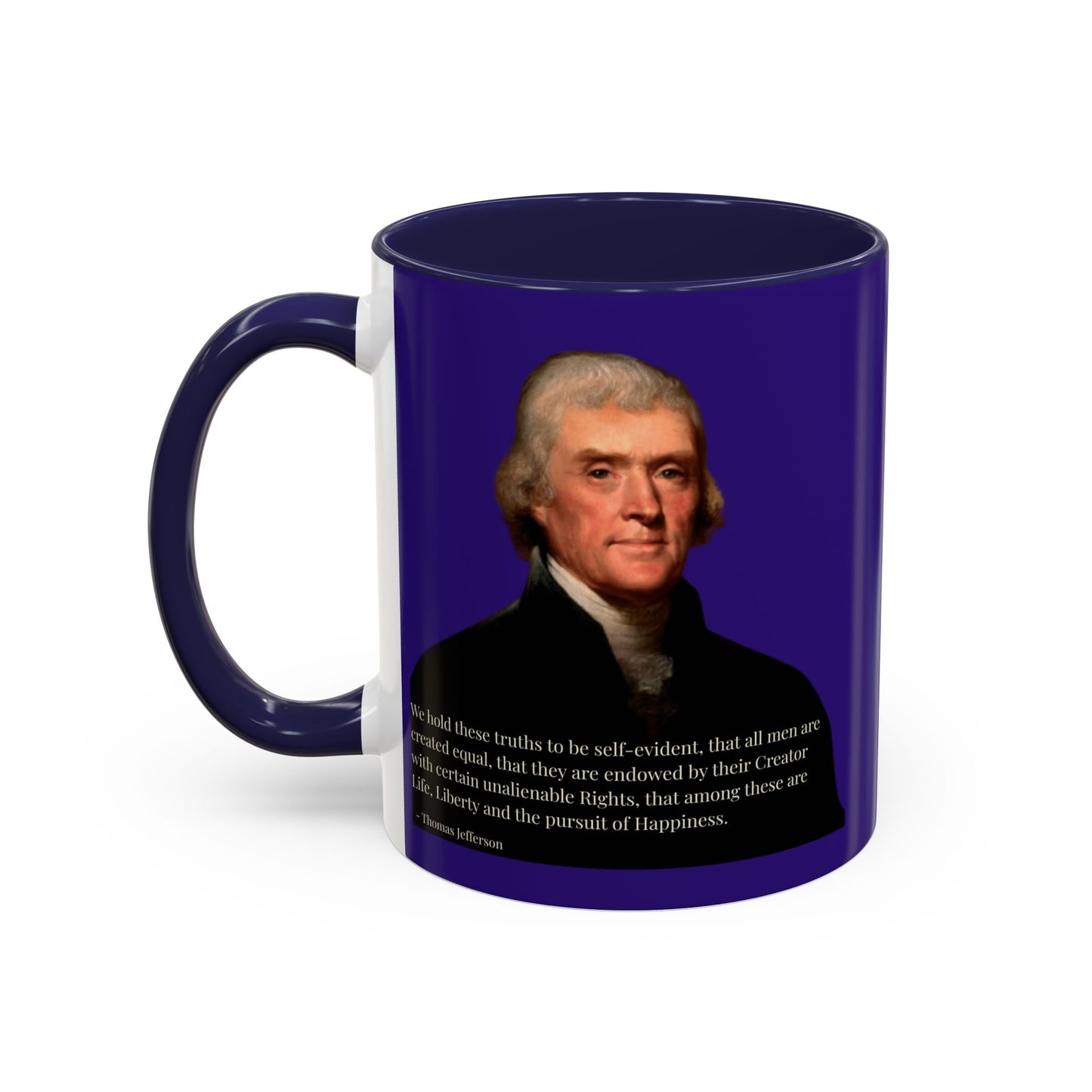 We hold these truths to be self-evident Dark Purple Accent Mug by theGreenDragonTavern.shop