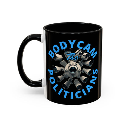 Bodycam the Politicians Cameras Black Accent Mug by theGreenDragonTavern.shop
