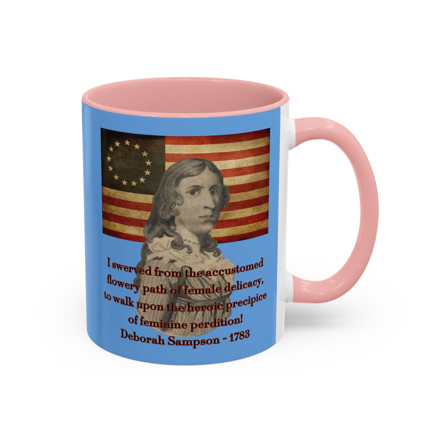 Deborah Sampson, America's Mulan Light Blue Accent Mug by theGreenDragonTavern.shop