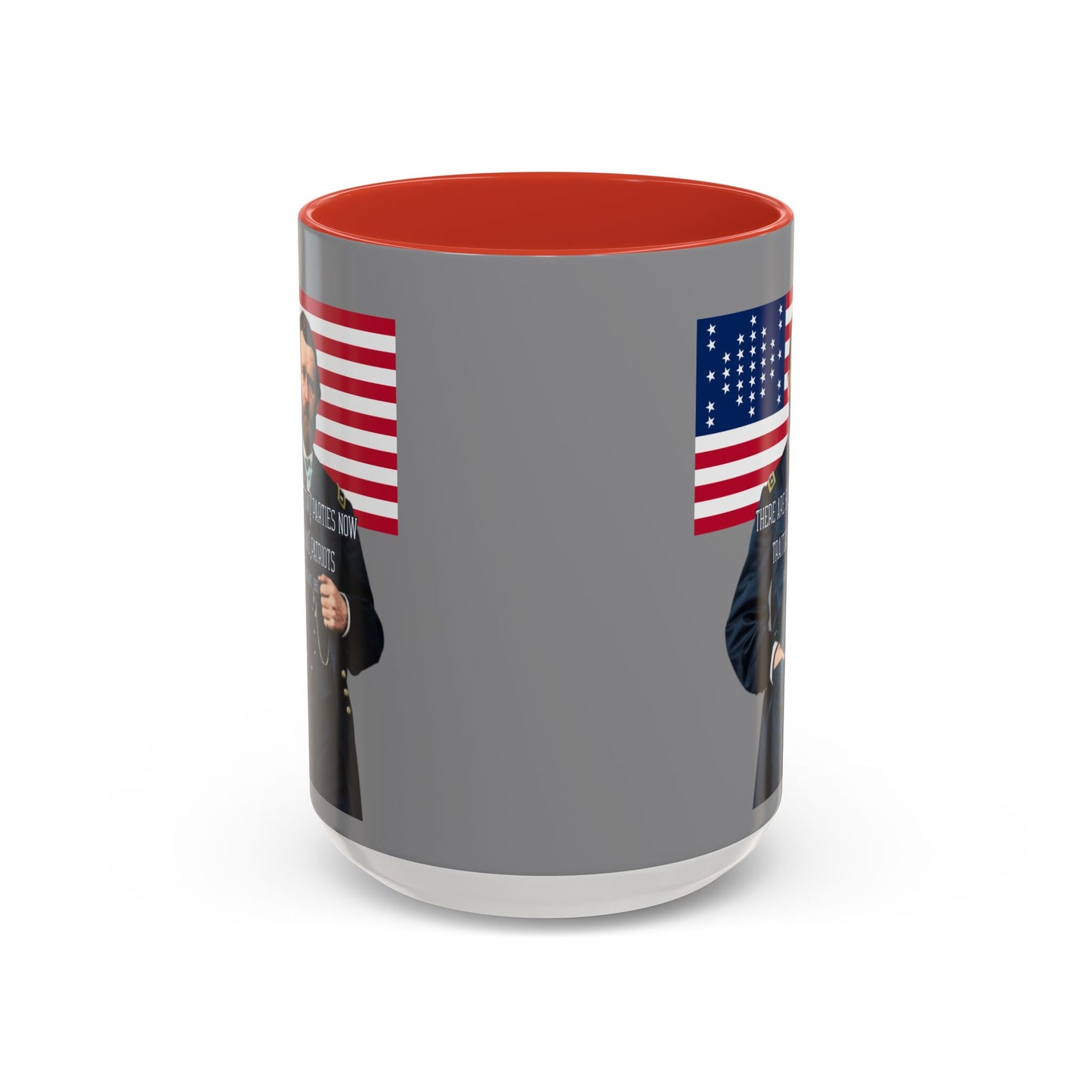 "Traitors and Patriots" Ulysses Grant Grey Accent Mug by theGreenDragonTavern.shop