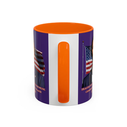 Charlie Kirk, Healthy Debate Purple Accent Mug by theGreenDragonTavern.shop