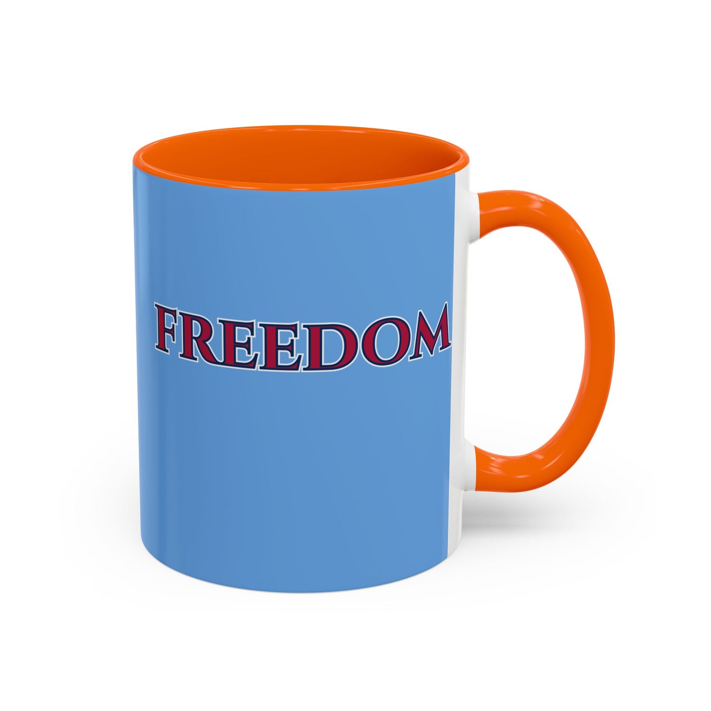 Freedom, Light Blue Accent Mug by theGreenDragonTavern.shop