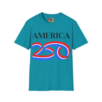 America 250 Black font, Dark colors, Unisex T-Shirt by theGreenDragonTavern.shop