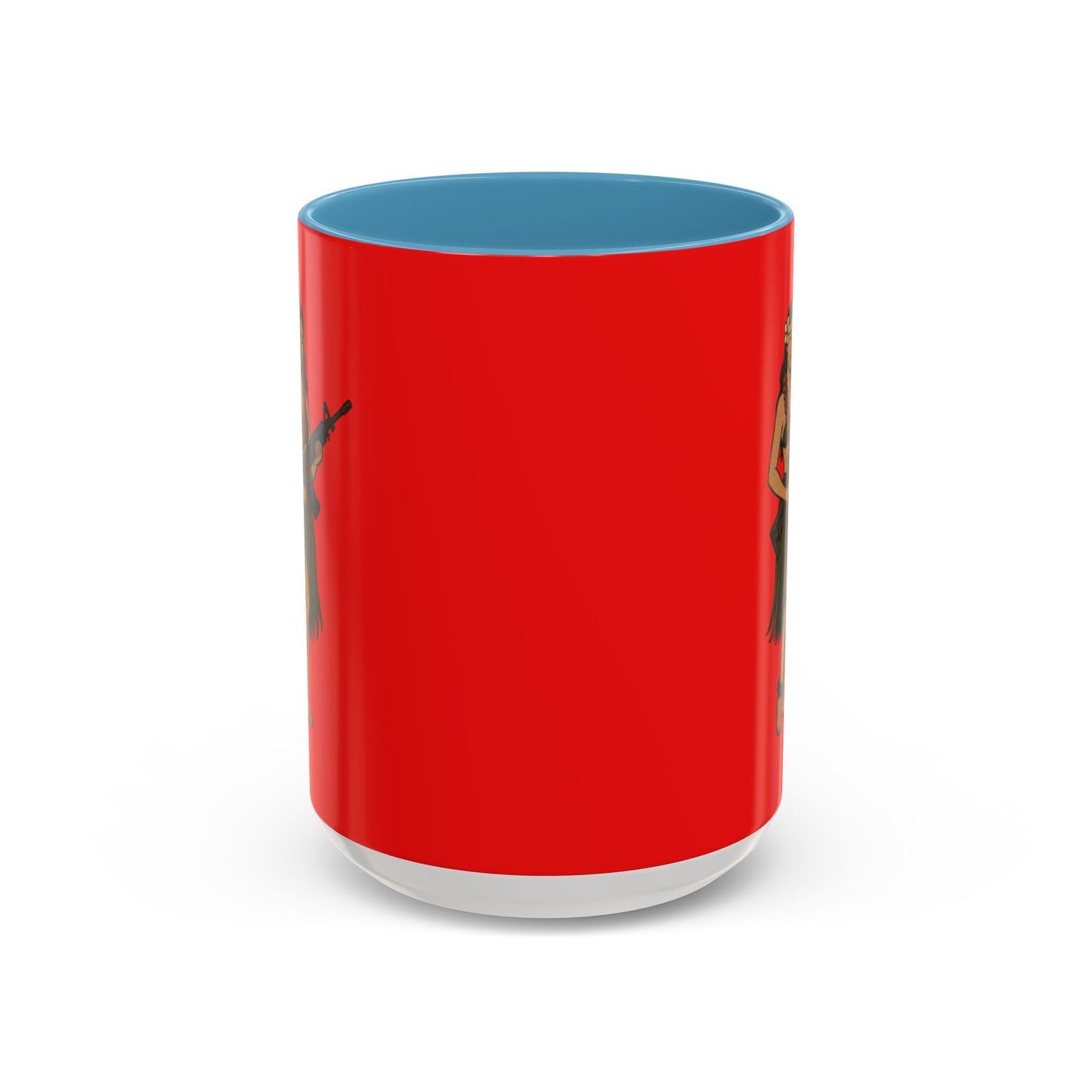 Hula Girl Packin' Heat Red Accent Mug by theGreenDragonTavern.shop