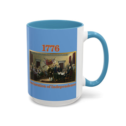 Declaration of Independence Light Blue Accent Mug by theGreenDragonTavern.shop