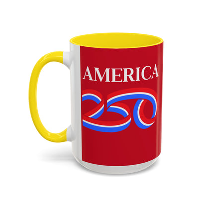 America 250 Red Accent Mug by theGreenDragonTavern.shop