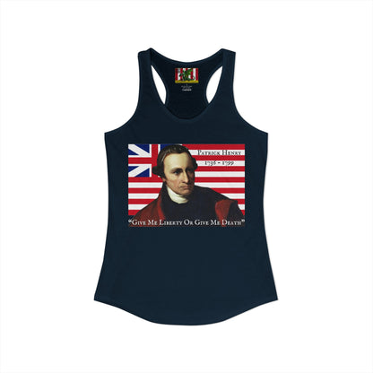 Patrick Henry Women's Racerback Tank Top by theGreenDragonTavern.shop