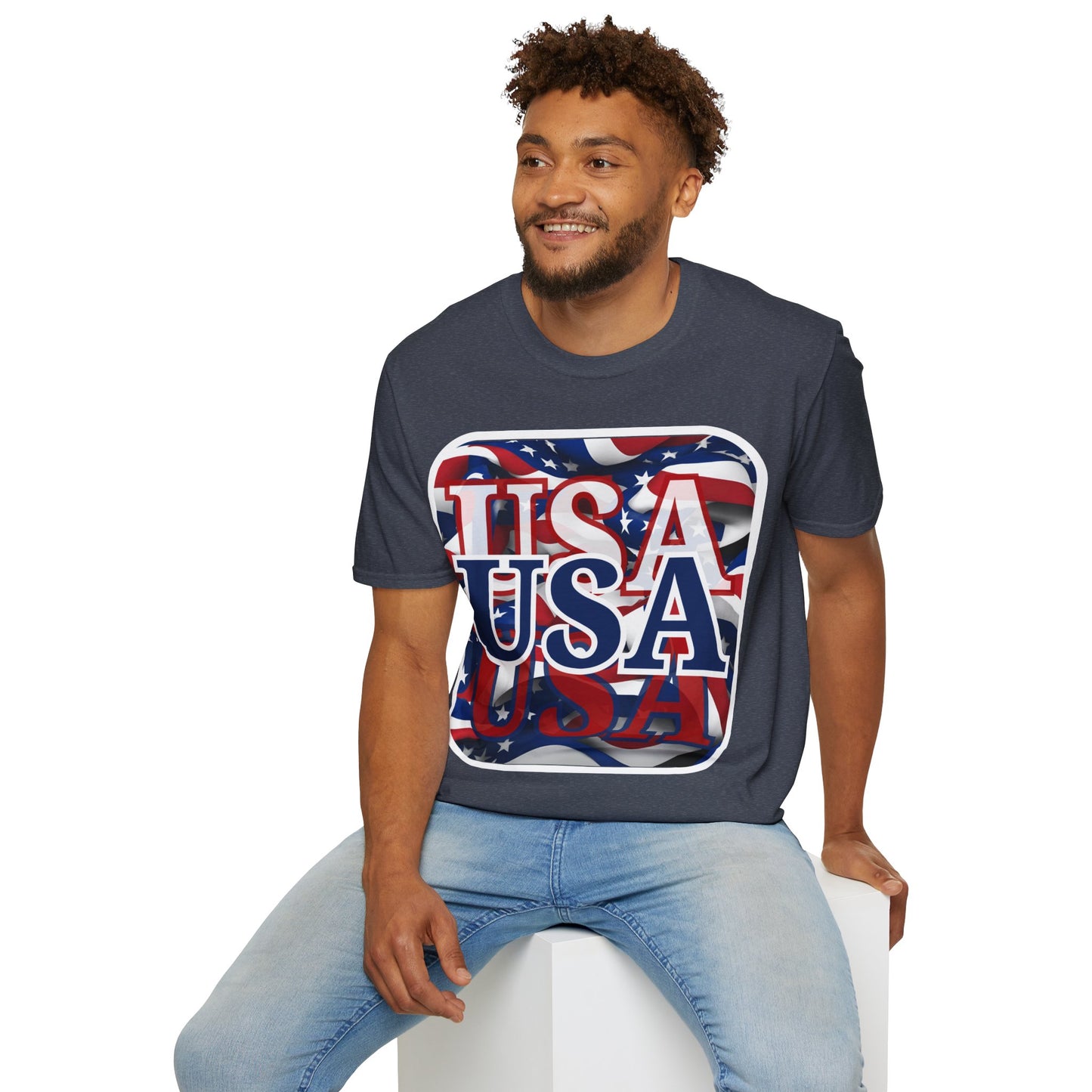 Red White and BLUE USA Patriot Dark colors Unisex T-Shirt by theGreenDragonTavern.shop