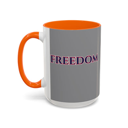 Freedom, Grey Accent Mug by theGreenDragonTavern.shop