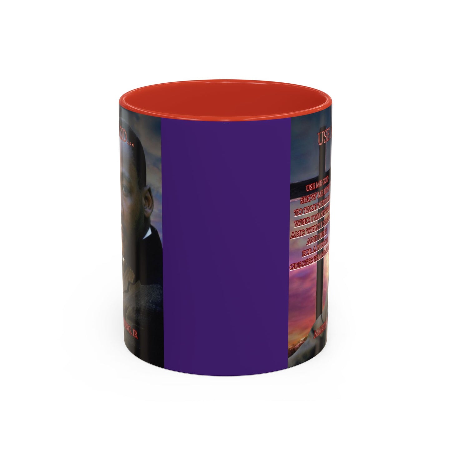 Use Me God, MLK Jr Purple Accent Mug by theGreenDragonTavern.shop