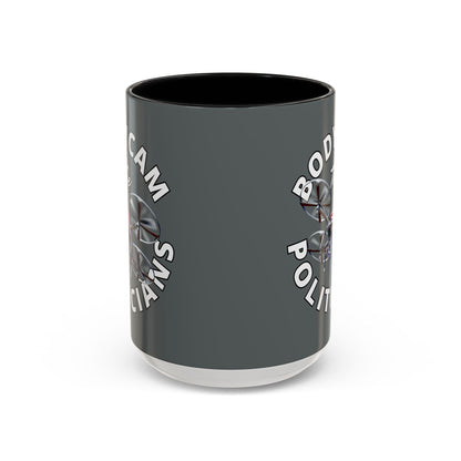Bodycam the Politicians Drone Grey Accent Mug by theGreenDragonTavern.shop