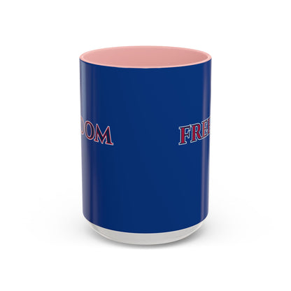 Freedom, Dark Blue Accent Mug by theGreenDragonTavern.shop