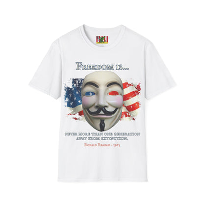 Ronald Reagan Freedom Vendetta Light colors Unisex T-Shirt by theGreenDragonTavern.shop