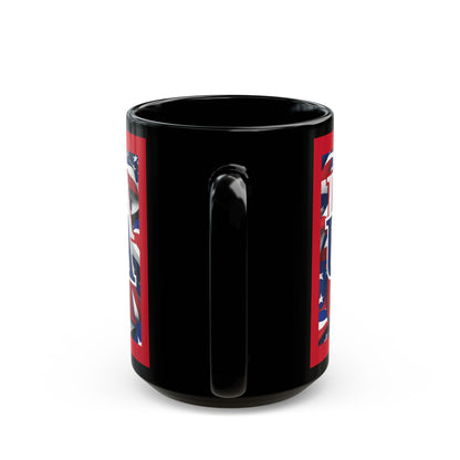 USA Blue font Center Patriot Red Mug by theGreenDragonTavern.shop