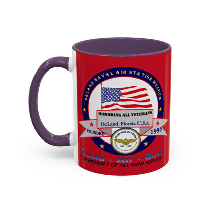 DNASM 2-sided, Founding & Student Art w/Navy Ring Red Accent Mug by theGreenDragonTavern.shop