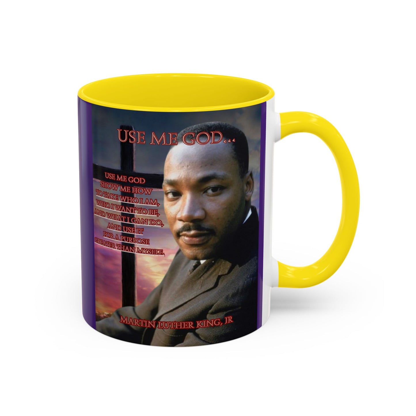 Use Me God, MLK Jr Purple Accent Mug by theGreenDragonTavern.shop