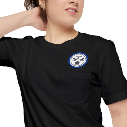 DNASM Student Art Navy Frame Unisex Pocket T-Shirt by theGreenDragonTavern.shop