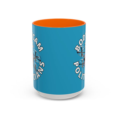 Bodycam the Politicians Drone Turquoise Accent Mug by theGreenDragonTavern.shop