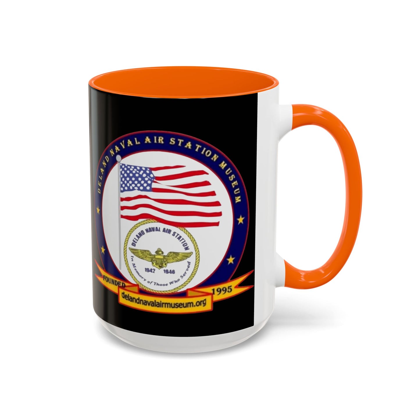 DeLand Naval Air Station Museum Black Accent Mug by theGreenDragonTavern.shop