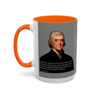 We hold these truths to be self-evident Grey Accent Mug by theGreenDragonTavern.shop