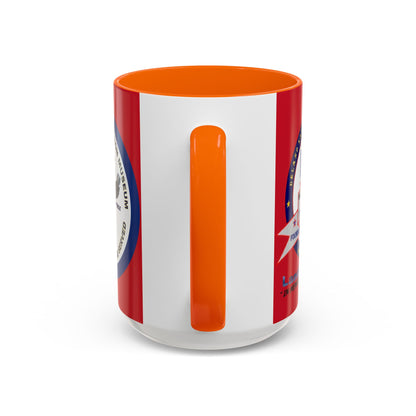 DNASM 2-sided, Founding & Student Art w/Navy Ring Red Accent Mug by theGreenDragonTavern.shop