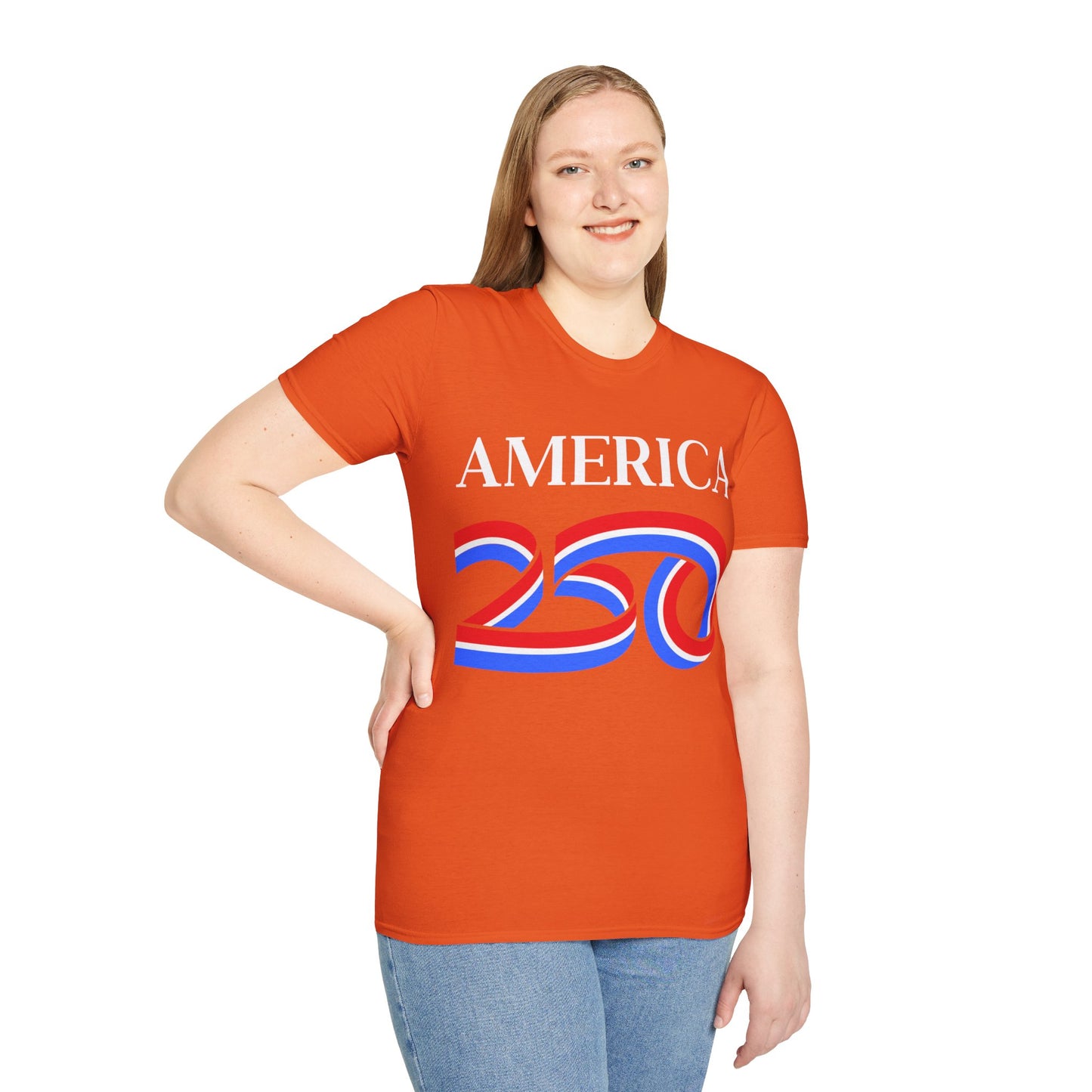 America 250 White font, Light colors, Unisex T-Shirt by theGreenDragonTavern.shop